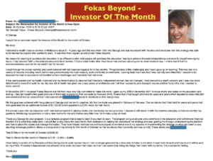 Maria, Fokas Beyond's Investor of the Month - Testimonials and Review