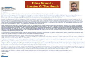 Spiro, Fokas Beyond's Investor of the Month - Testimonials and Review