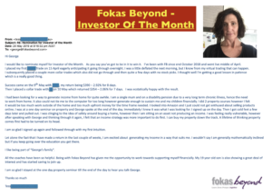 Tess, Fokas Beyond's Investor of the Month - Testimonials and Review