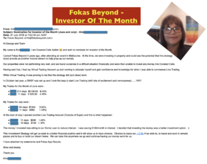 Kim, Fokas Beyond's Investor of the Month - Testimonials and Review